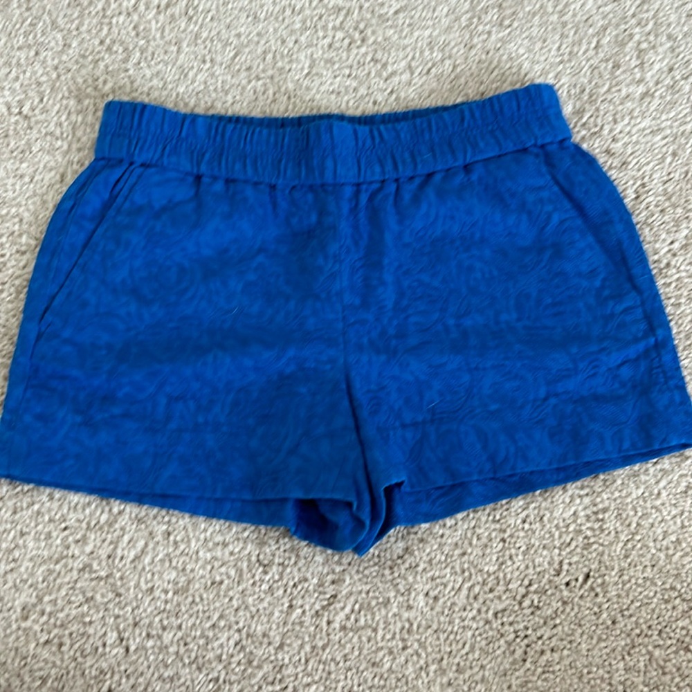 Royal blue lace design shorts